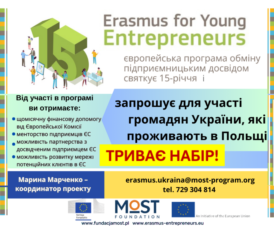 Еразмус для молодих підприємців для громадян України